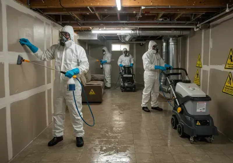 Basement Moisture Removal and Structural Drying process in Oregon, MO